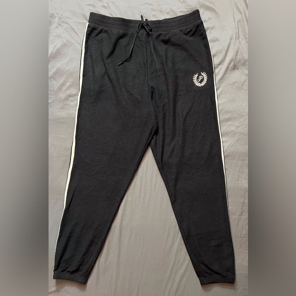 PINK Victoria’s Secret Black Sweatpants with White Accent Details XL/XG